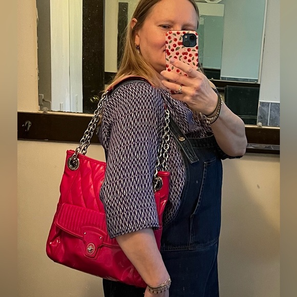 Coach Pink Quilted Shoulder Bag with turn-lock pocket - Picture 12 of 16